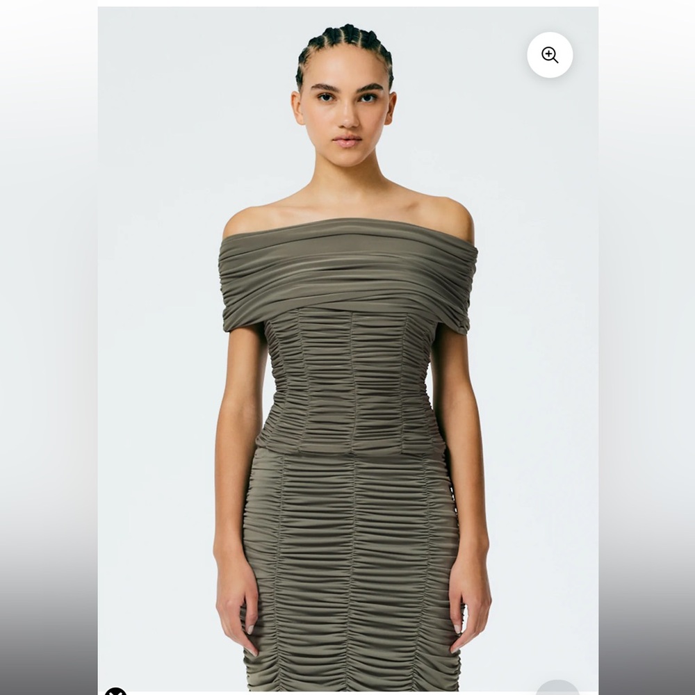 Tibi Drapey Jersey Ruched Strapless Top sz 10